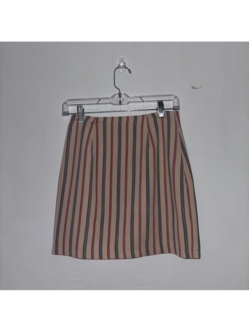 The Fifth Label Beige Burgundy Striped Y2K Mini Skirt XXS